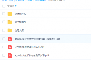 高途点睛班-物理武文城2021高考点晴班讲义知识手册